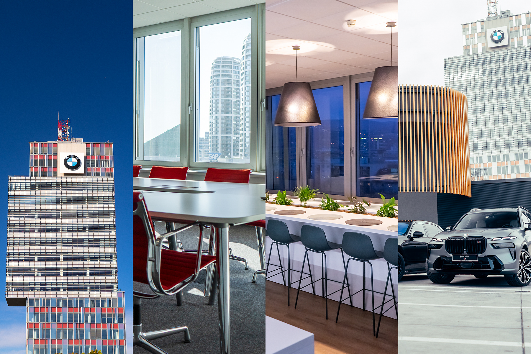 Collage of the BMW Group location in Bratislava.