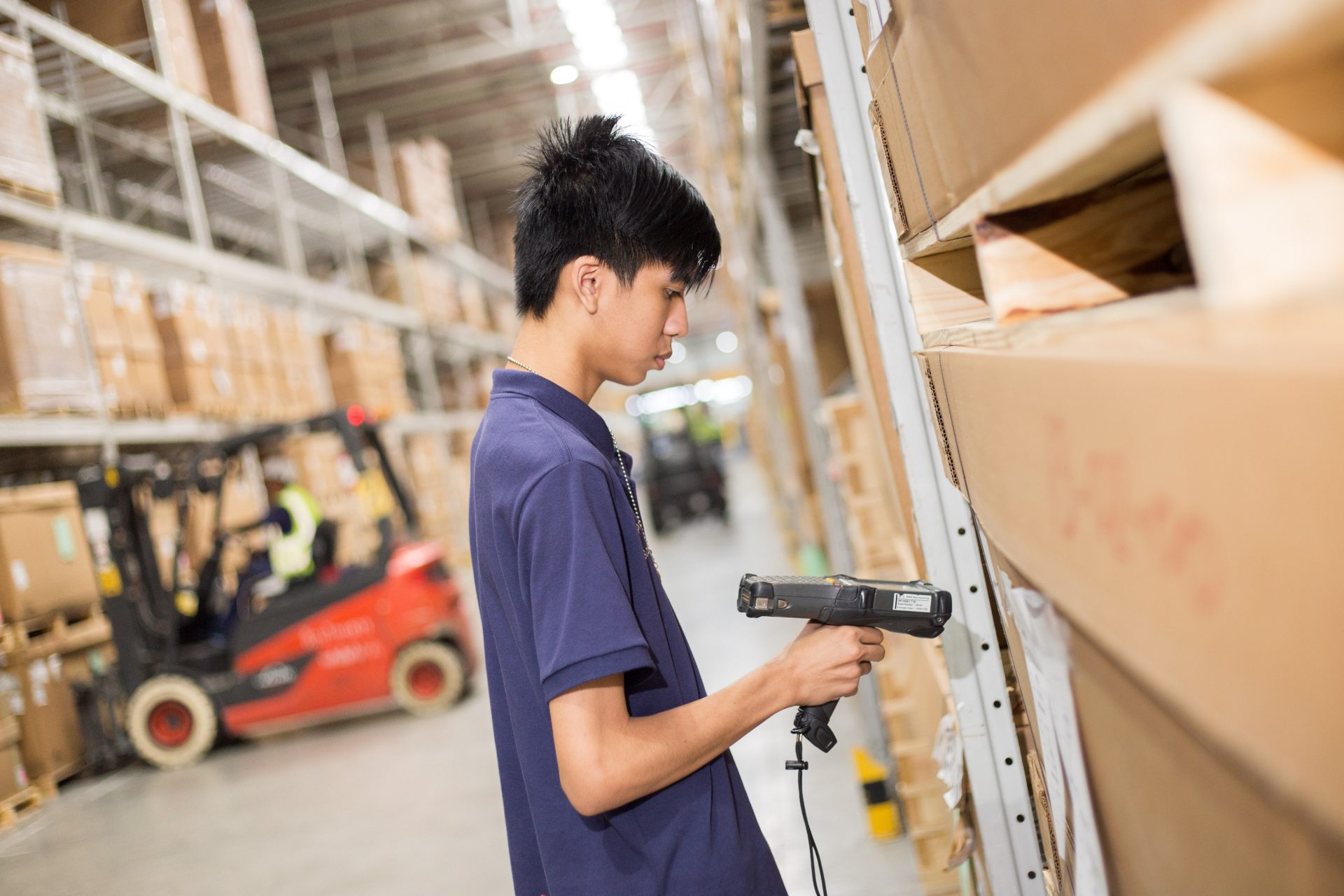 BMW plant apprentice working in logistics.