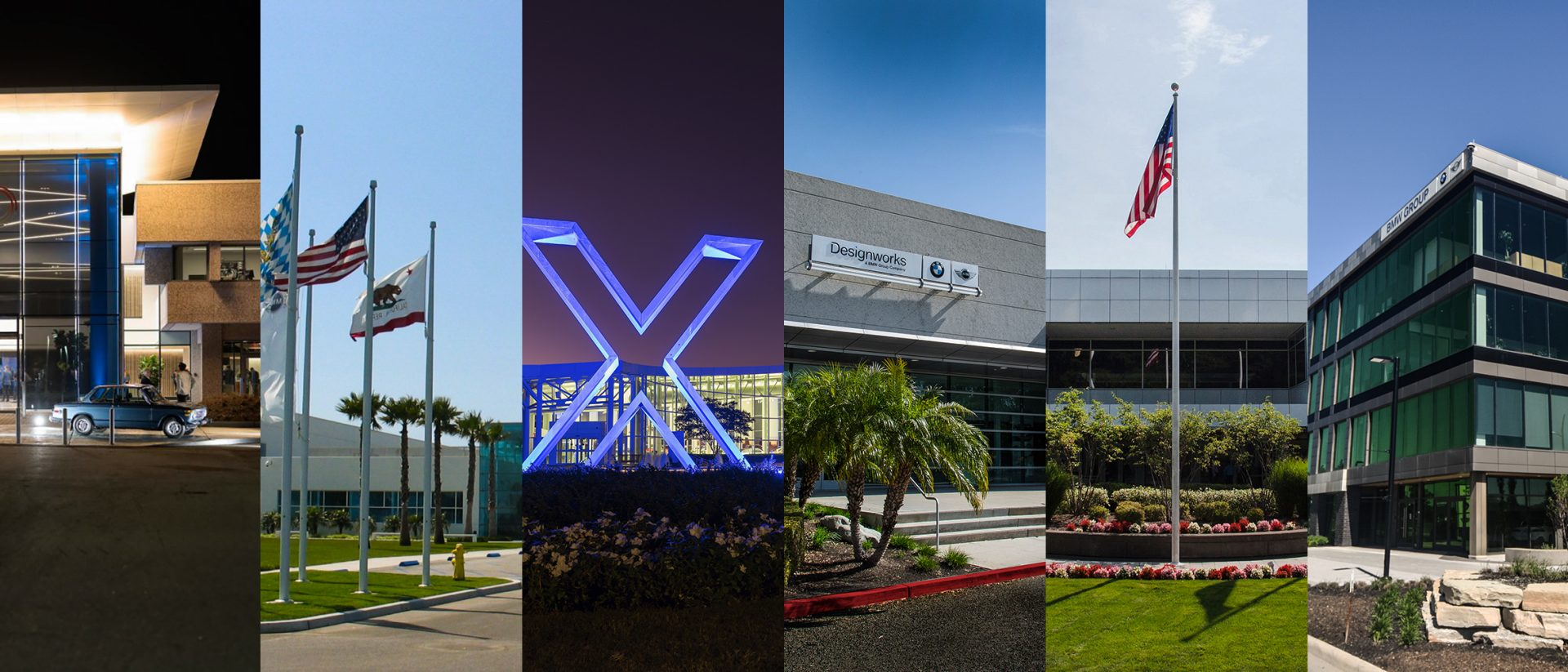 Collage of various BMW Group locations in the US