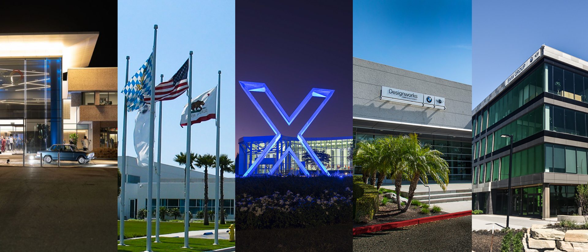 Collage of various BMW Group locations in the US