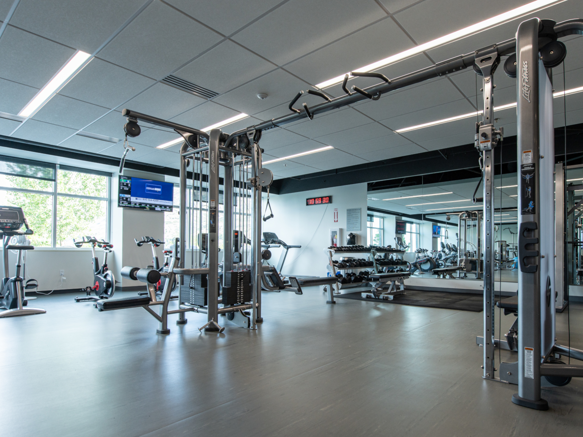 Gym area in the BMW Salt Lake City office.
