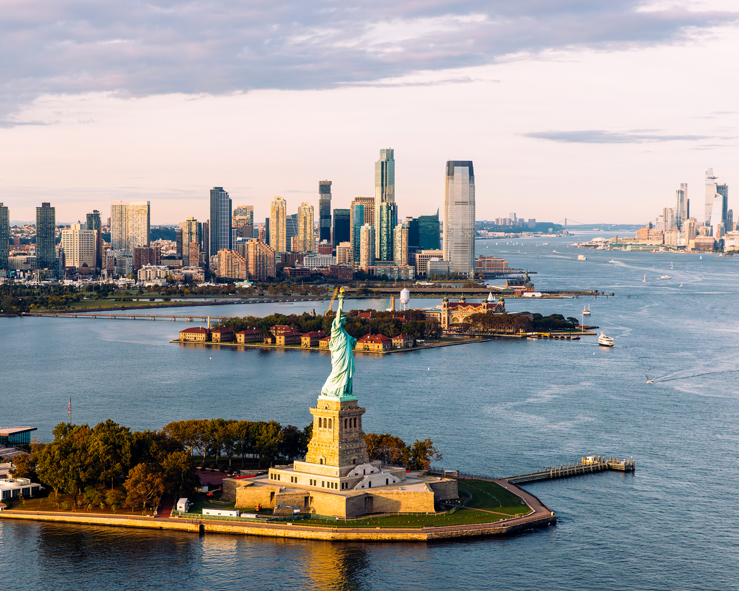 The picture shows the skyline of New Jersey.