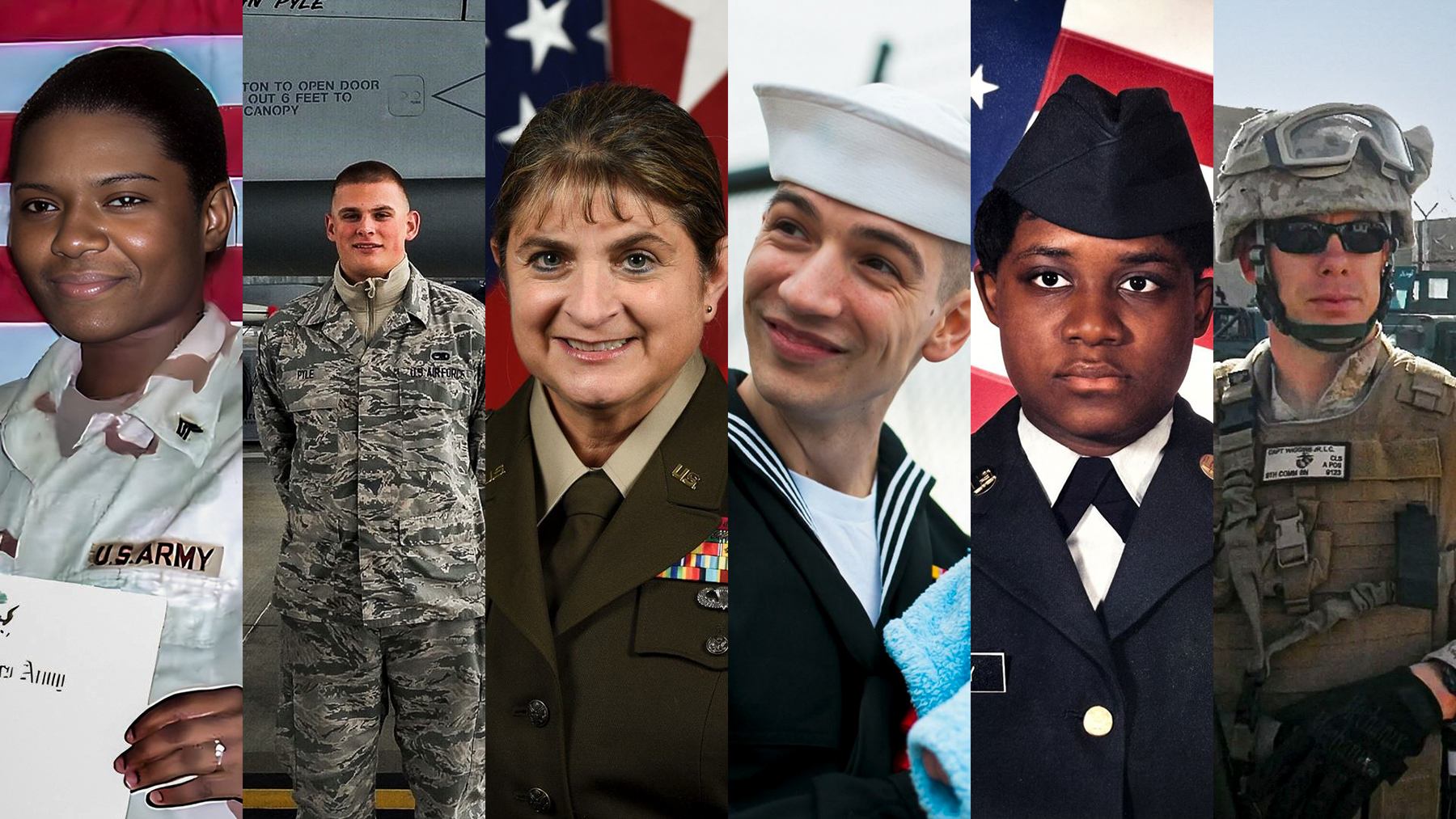 Collage of six veterans working at BMW