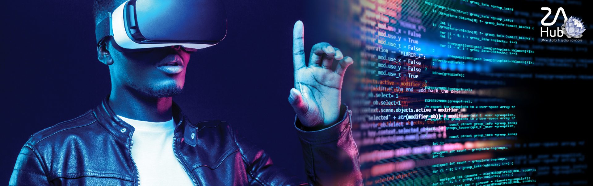 Man wearing VR glasses.