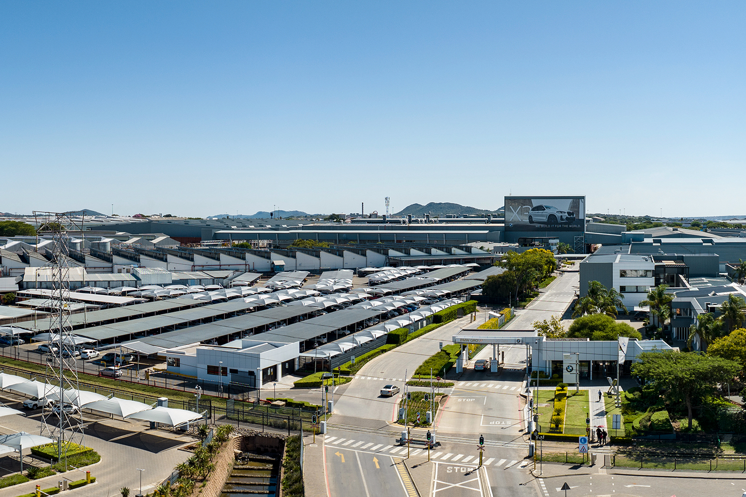 Bird's-eye view of the BMW Group plant in Rosslyn.
