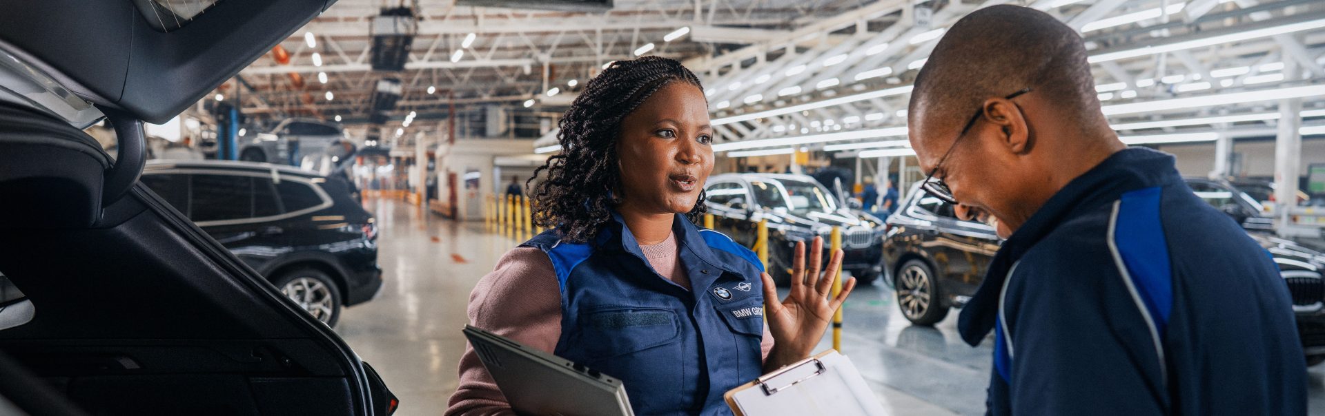 Two South African colleagues having a conversation
